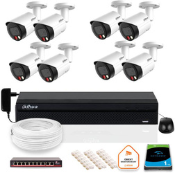DAHUA IP surveillance set 8x camera IPC-HFW2849S-S-IL-0280B 8MPX