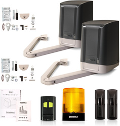 Automation kit Beninca KSAM24.PM - drive for double-leaf gates up to 5 m - 24 V actuators, remote control, photocells, LED