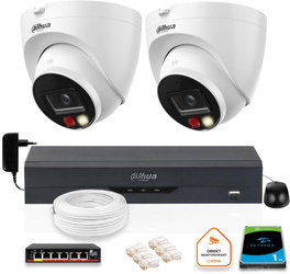 Set of 2 Dahua 8mpx IP Cameras IPC-HDW1839T-A-IL-0280B-S6 with 1TB Drive