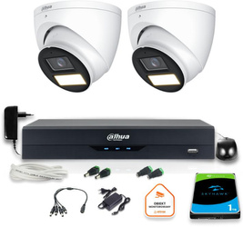 Dahua surveillance set 2 outdoor FullHD cameras DVR 1TB drive 4in1