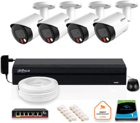DAHUA IP dohledový set 4x IPC-HFW2849S-S-IL-0280B 8MPX kamera