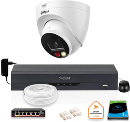 Dahua 8mpx IP Camera Set IPC-HDW1839T-A-IL-0280B-S6 with 1TB Drive