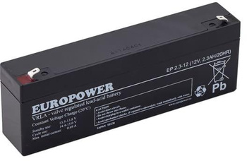 Baterie EUROPOWER řady EP 12V 2,3Ah AGM s životností 6-9 let