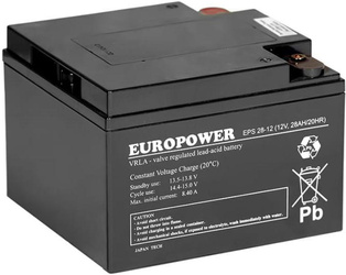 AGM EUROPOWER EPS 12V 28Ah battery with a service life of 8-12 years