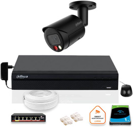DAHUA IP-Überwachungskit Kamera IPC-HFW2849S-S-IL-0280B-BLACK 8MPX