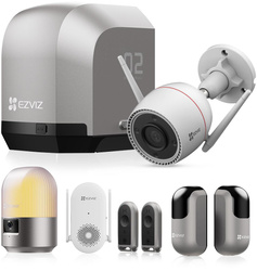 Zestaw EZVIZ HG2 600 PRO z kamerą H3C 2K+ – napęd do bram przesuwnych do 600 kg – kamera 4 MP, Wi-Fi, alarm – komplet