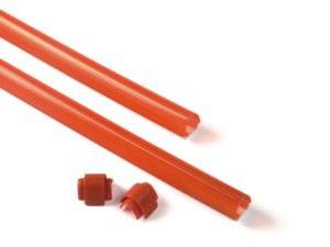Red protective rubber strip 9x1m set with protective caps for arms XBA14, XBA15, XBA19