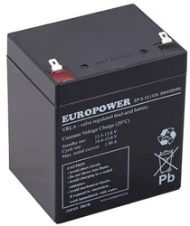 Baterie EUROPOWER řady EP 12V 5Ah T1 AGM s životností 6-9 let