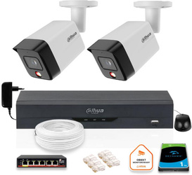 KIT VON 2 Dahua IP-Kameras 8mpx PC-HFW1839TC-A-IL-0280B-S6 + DISK 1TB