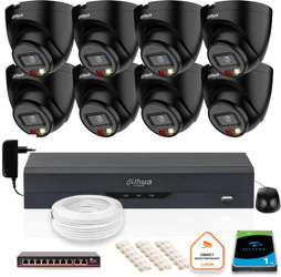Set of 8 Dahua 4mpx IP Cameras IPC-HDW1439V-A-IL-Black with 1TB Drive
