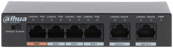 Switch Dahua PFS3006-4ET-60-V2 Fuente de alimentación 4x PoE 6 puertos 10/100Mbps 60W