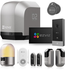 Zestaw EZVIZ HG2 600 PRO z wideodomofonem HP5 – napęd do bram przesuwnych do 600 kg – kamera 2K, Wi-Fi, alarm – komplet