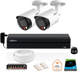 DAHUA IP dohledový set 2x IPC-HFW2849S-S-IL-0280B 8MPX kamera