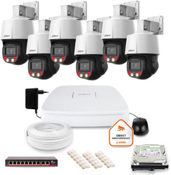 Dahua IP surveillance set with 6 4MP PTZ cameras and 1TB drive - comprehensive protection