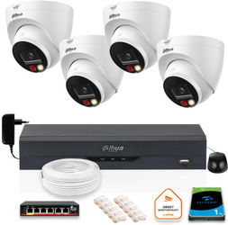 Set of 4 Dahua 8mpx IP Cameras IPC-HDW1839T-A-IL-0280B-S6 with 1TB Drive