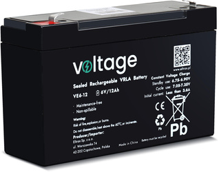 Voltage AGM battery with 6V voltage and 12Ah capacity model VE6-12