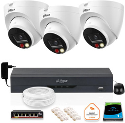 Set of 3 Dahua 8mpx IP Cameras IPC-HDW1839T-A-IL-0280B-S6 with 1TB Drive