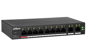 Switch Dahua CS4010-8ET-110 10-poorts 8x PoE 2x uplink 110W cloud managed