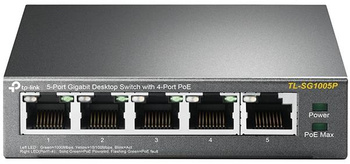 Switch TP-Link TL-SG1005P with 5 Gigabit Ethernet ports