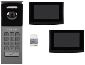 VIDOS 2IP S202 video intercom with two M200B-X monitors