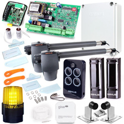 Kit Genius G-Bat 400 pour portails à double battant de 8m (lampe + socle + tampons + module Wi-Fi)